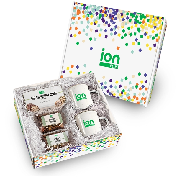 2 stainless steel speckled camping mugs, 2 s'mores brownies, and a... from ASI 71685 Midnite Snax®