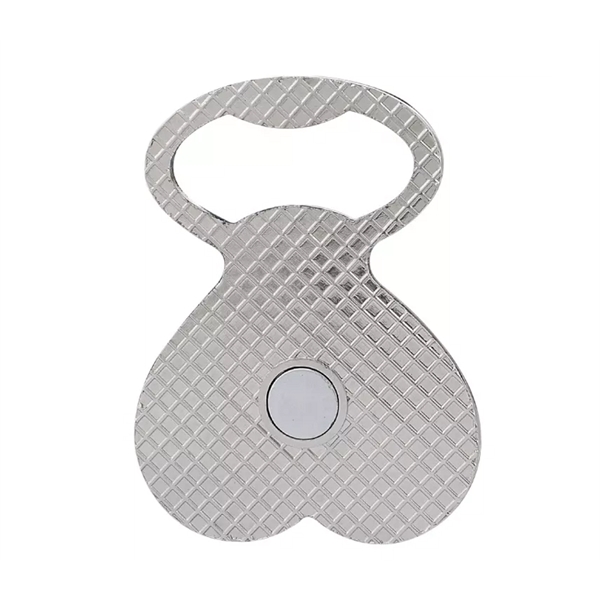 Heart shaped bottle opener fridge magnet plus full color heat transfer... from ASI 37218 Athena Promo (tm)