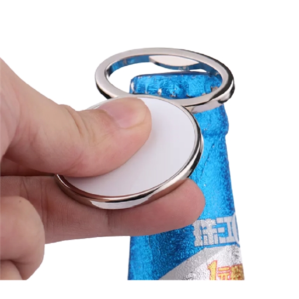 Round bottle opener fridge magnet plus full color heat transfer on... from ASI 37218 Athena Promo (tm)