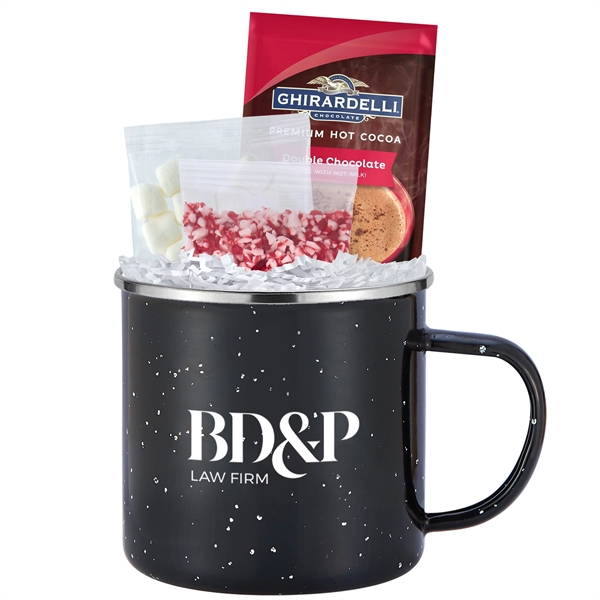 16 oz. speckled camping mug gift set includes Ghirardelli® double chocolate... from ASI 71685 Midnite Snax®
