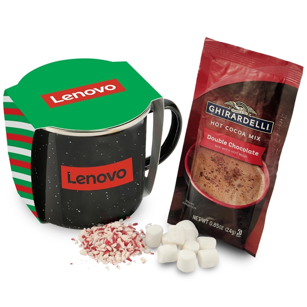 16 oz. speckled camping mug gift set includes Ghirardelli® double chocolate... from ASI 71685 Midnite Snax®
