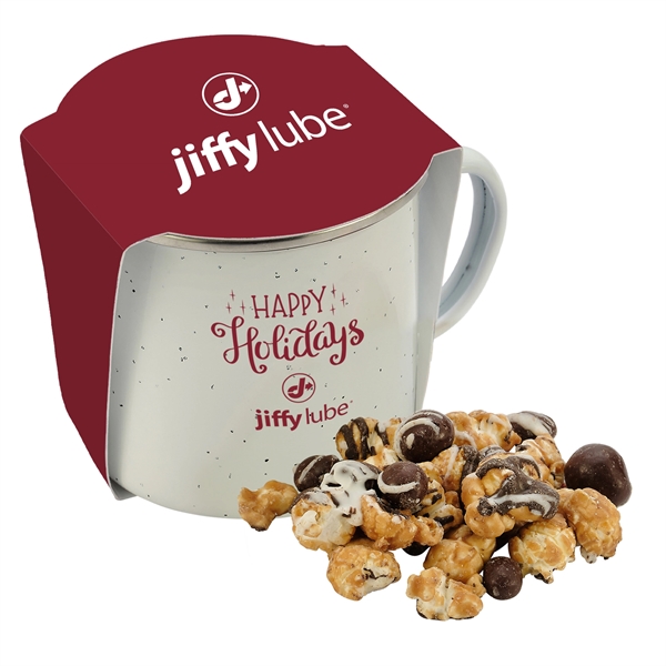 16 oz. speckled camping mug gift set includes caramel latte popcorn... from ASI 71685 Midnite Snax®