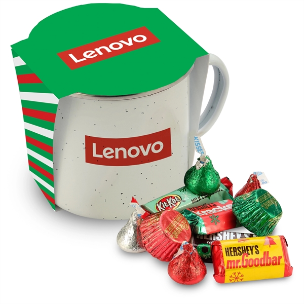 16 oz. Speckled camping mug gift set includes HERSHEYS® Everyday Mix... from ASI 71685 Midnite Snax®