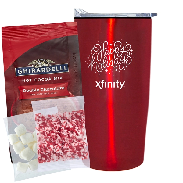 20 oz. Straight tumbler w/ plastic liner gift set with double... from ASI 71685 Midnite Snax®