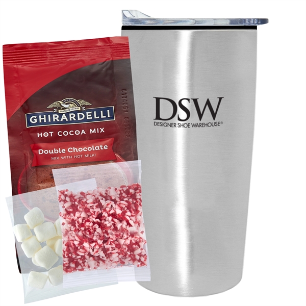20 oz. Straight tumbler w/ plastic liner gift set with double... from ASI 71685 Midnite Snax®