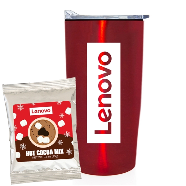 Holiday version 20 oz. straight tumbler w/ plastic liner gift set... from ASI 71685 Midnite Snax®