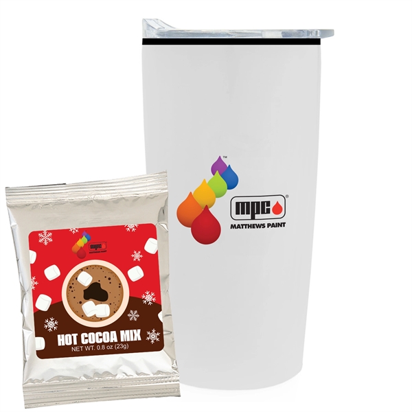 Holiday version 20 oz. straight tumbler w/ plastic liner gift set... from ASI 71685 Midnite Snax®