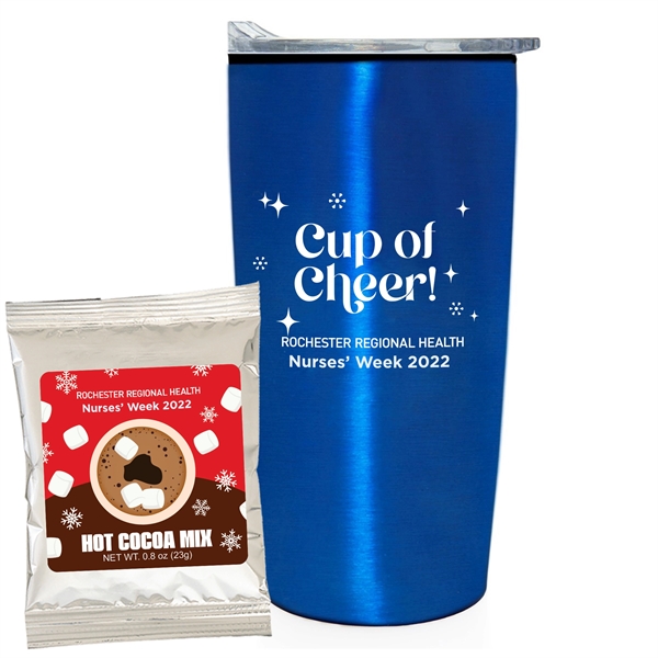 Holiday version 20 oz. straight tumbler w/ plastic liner gift set... from ASI 71685 Midnite Snax®