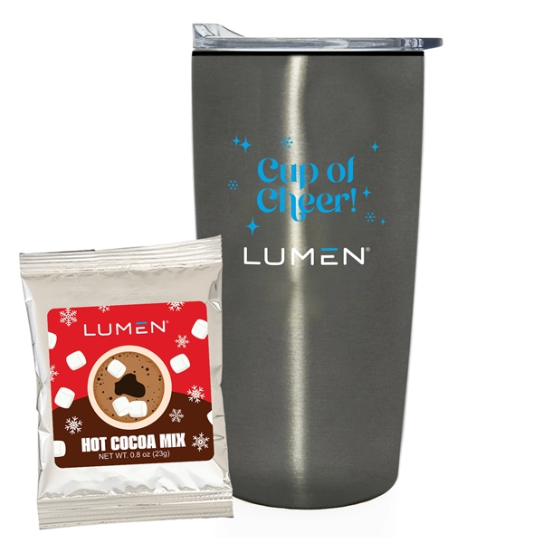 Holiday version 20 oz. straight tumbler w/ plastic liner gift set... from ASI 71685 Midnite Snax®