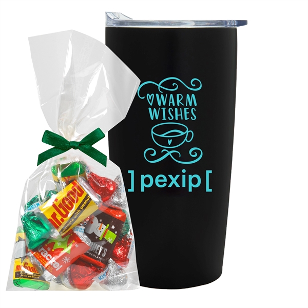 20 oz. straight tumbler with plastic liner gift set includes HERSHEYA®... from ASI 71685 Midnite Snax®