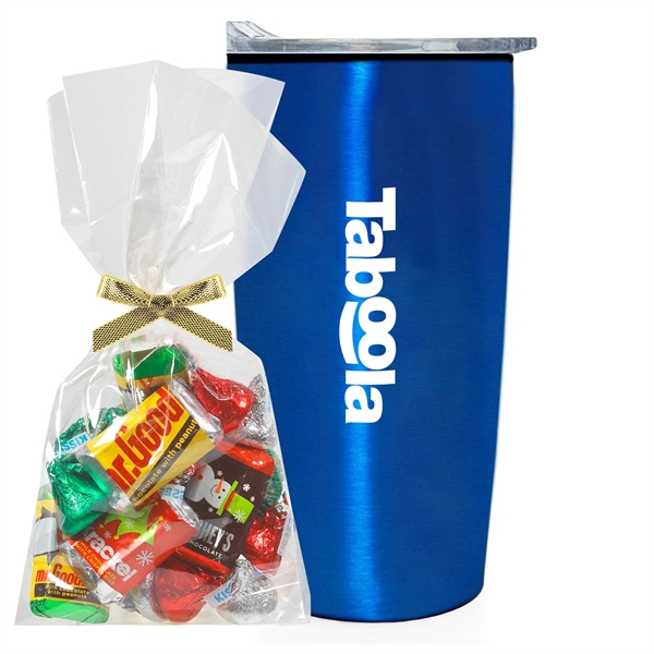 20 oz. straight tumbler with plastic liner gift set includes HERSHEYA®... from ASI 71685 Midnite Snax®