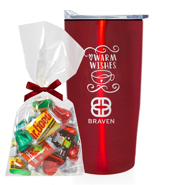 20 oz. straight tumbler with plastic liner gift set includes HERSHEYA®... from ASI 71685 Midnite Snax®