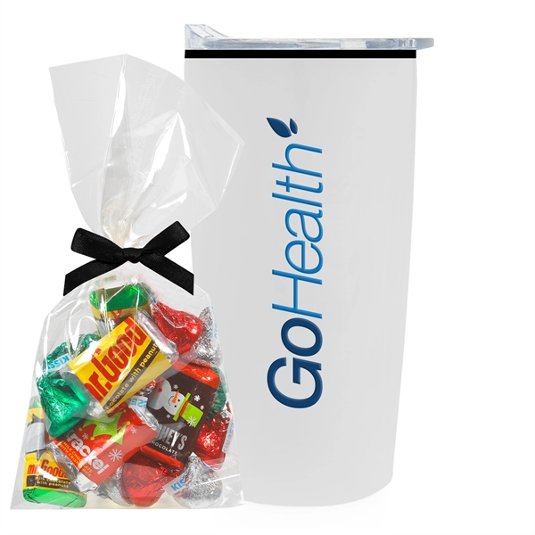 20 oz. straight tumbler with plastic liner gift set includes HERSHEYA®... from ASI 71685 Midnite Snax®