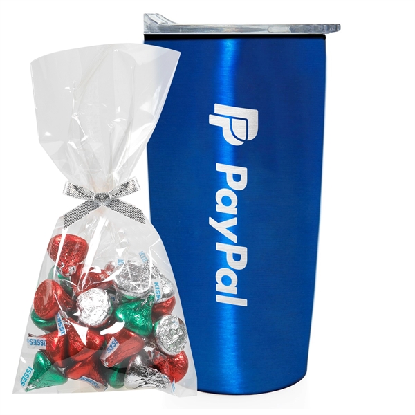 20 oz. straight tumbler with plastic liner gift set includes HERSHEYA®... from ASI 71685 Midnite Snax®
