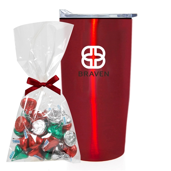 20 oz. straight tumbler with plastic liner gift set includes HERSHEYA®... from ASI 71685 Midnite Snax®