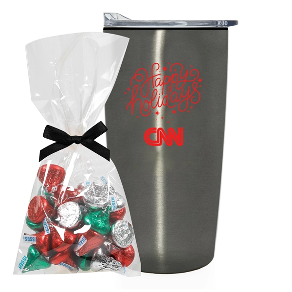 20 oz. straight tumbler with plastic liner gift set includes HERSHEYA®... from ASI 71685 Midnite Snax®