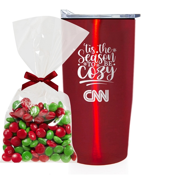 20 oz. straight tumbler with plastic liner gift set includes Holiday... from ASI 71685 Midnite Snax®