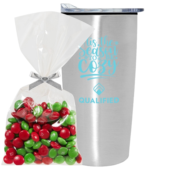 20 oz. straight tumbler with plastic liner gift set includes Holiday... from ASI 71685 Midnite Snax®