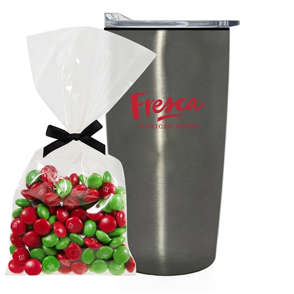 20 oz. straight tumbler with plastic liner gift set includes Holiday... from ASI 71685 Midnite Snax®