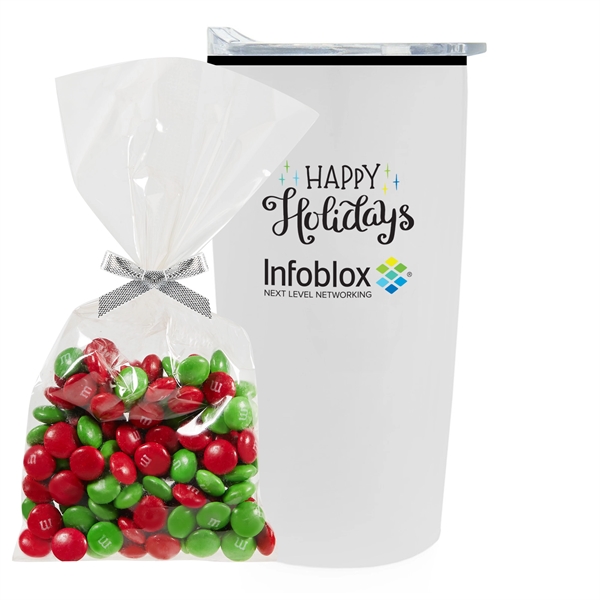 20 oz. straight tumbler with plastic liner gift set includes Holiday... from ASI 71685 Midnite Snax®