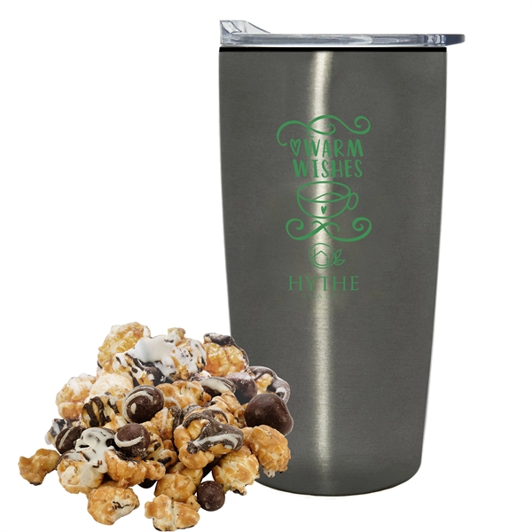 20 oz. straight tumbler with plastic liner gift set includes caramel... from ASI 71685 Midnite Snax®