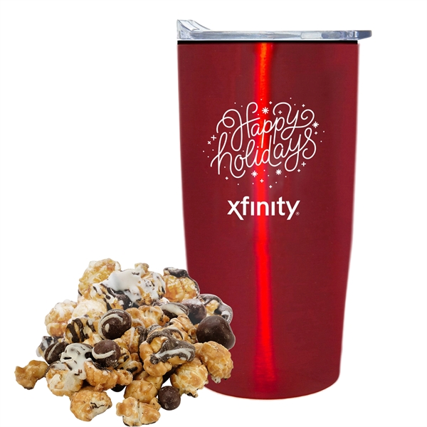 20 oz. straight tumbler with plastic liner gift set includes caramel... from ASI 71685 Midnite Snax®