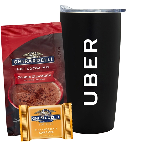 20 oz. Straight tumbler w/ plastic liner gift set with double... from ASI 71685 Midnite Snax®