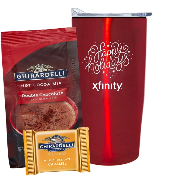 20 oz. Straight tumbler w/ plastic liner gift set with double... from ASI 71685 Midnite Snax®