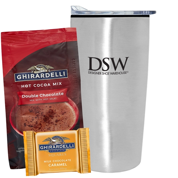 20 oz. Straight tumbler w/ plastic liner gift set with double... from ASI 71685 Midnite Snax®