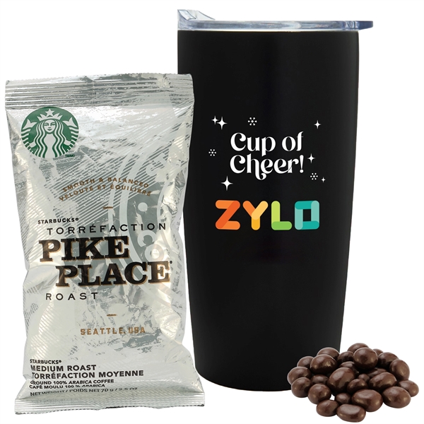 20 oz. straight tumbler with plastic liner gift set includes StarbucksA®... from ASI 71685 Midnite Snax®