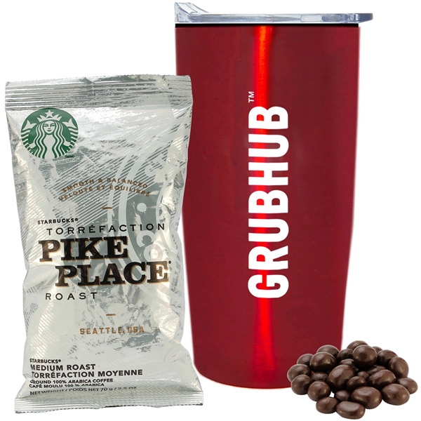 20 oz. straight tumbler with plastic liner gift set includes StarbucksA®... from ASI 71685 Midnite Snax®