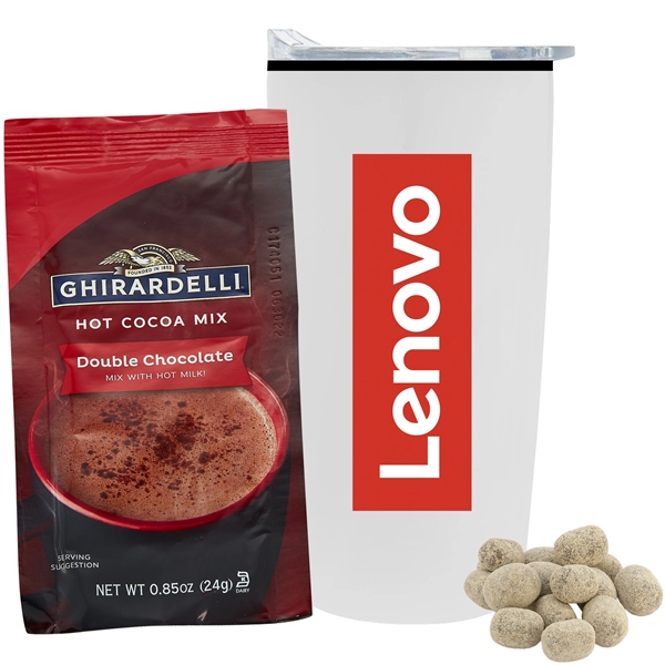 20 oz. straight tumbler w/ plastic liner gift set with Milk... from ASI 71685 Midnite Snax®