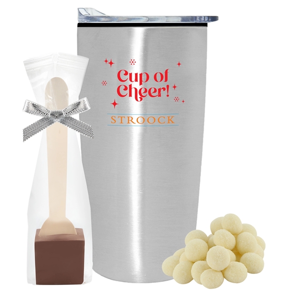 20 oz. straight tumbler with plastic liner gift set includes milk... from ASI 71685 Midnite Snax®