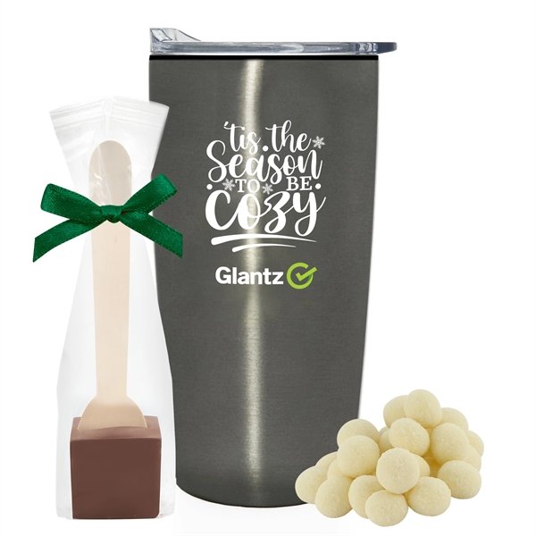 20 oz. straight tumbler with plastic liner gift set includes milk... from ASI 71685 Midnite Snax®
