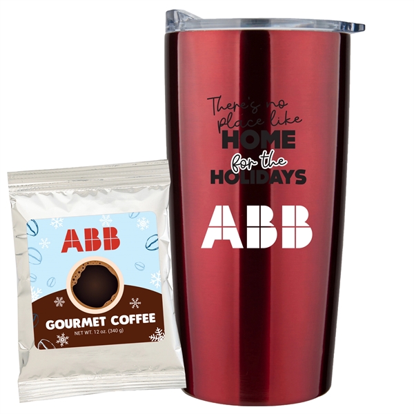 Holiday version. 20 oz. dual wall vacuum insulated straight tumbler gift... from ASI 71685 Midnite Snax®