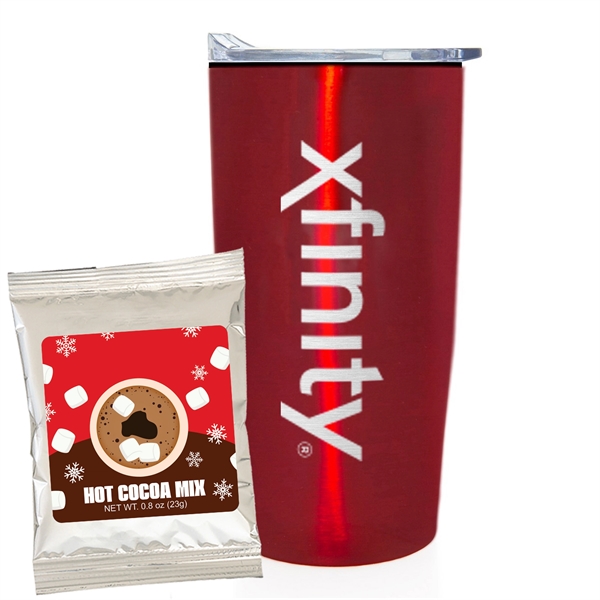Holiday version. 20 oz. dual wall vacuum insulated straight tumbler gift... from ASI 71685 Midnite Snax®