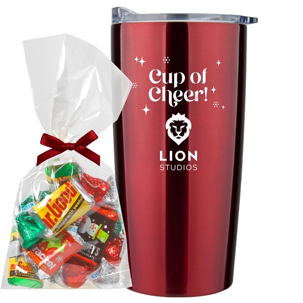20 oz. dual wall vacuum insulated straight tumbler gift set includes... from ASI 71685 Midnite Snax®