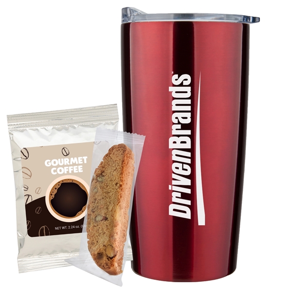 20 oz. dual wall vacuum insulated straight tumbler gift set includes... from ASI 71685 Midnite Snax®