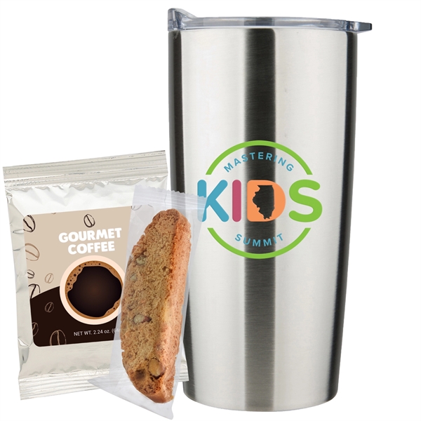 20 oz. dual wall vacuum insulated straight tumbler gift set includes... from ASI 71685 Midnite Snax®