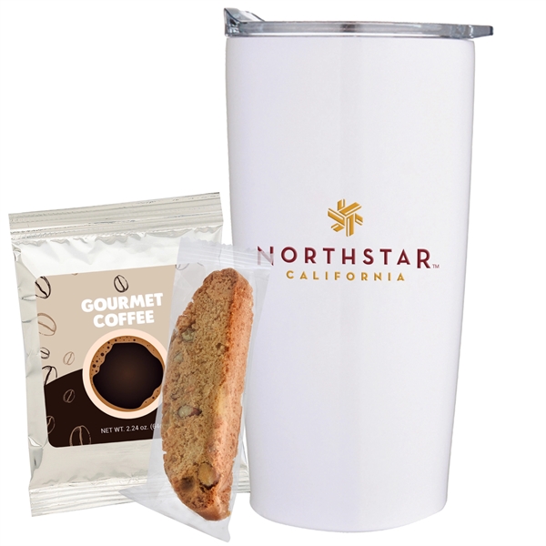 20 oz. dual wall vacuum insulated straight tumbler gift set includes... from ASI 71685 Midnite Snax®