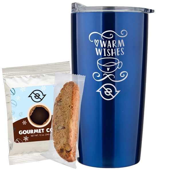 Holiday 20 oz. dual wall vacuum insulated straight tumbler gift set... from ASI 71685 Midnite Snax®