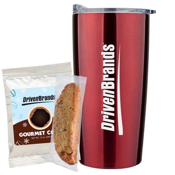 Holiday 20 oz. dual wall vacuum insulated straight tumbler gift set... from ASI 71685 Midnite Snax®