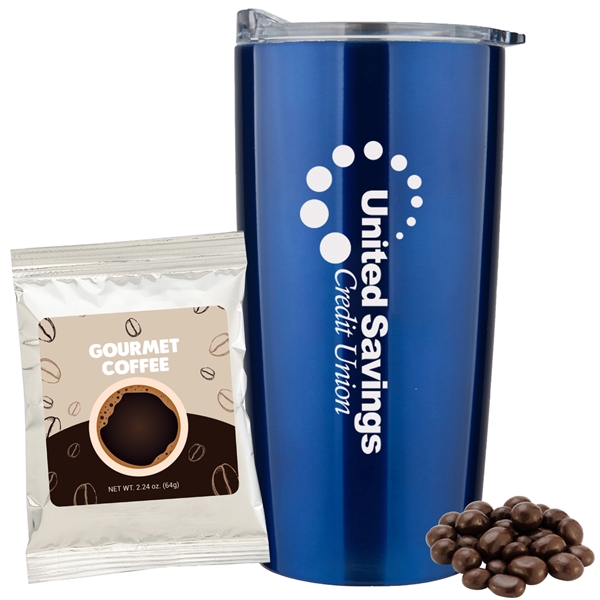 20 oz. dual wall vacuum insulated straight tumbler gift set includes... from ASI 71685 Midnite Snax®