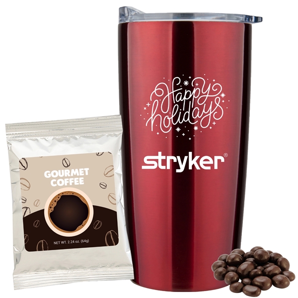 20 oz. dual wall vacuum insulated straight tumbler gift set includes... from ASI 71685 Midnite Snax®