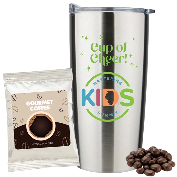 20 oz. dual wall vacuum insulated straight tumbler gift set includes... from ASI 71685 Midnite Snax®