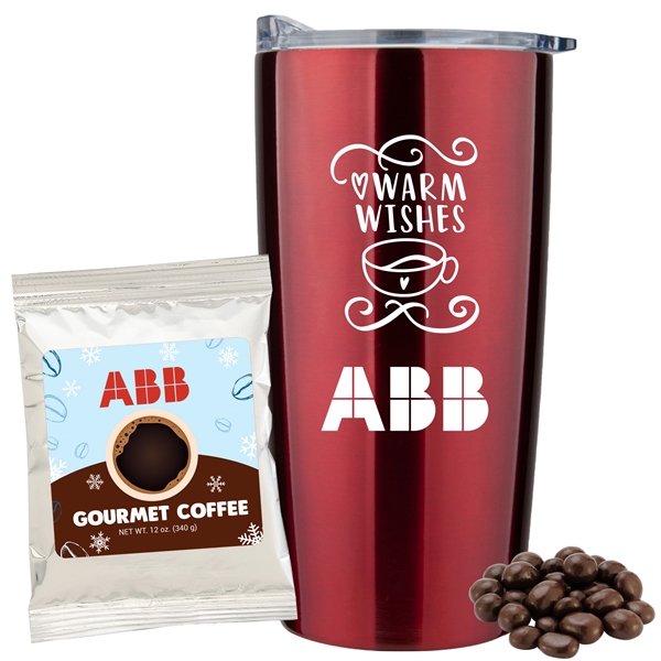 Holiday version. 20 oz. dual wall vacuum insulated straight tumbler gift... from ASI 71685 Midnite Snax®