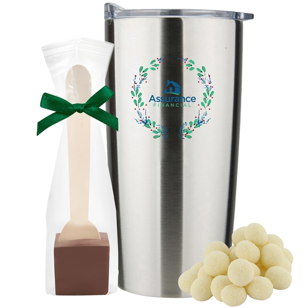 20 oz. dual wall vacuum insulated straight tumbler gift set includes... from ASI 71685 Midnite Snax®