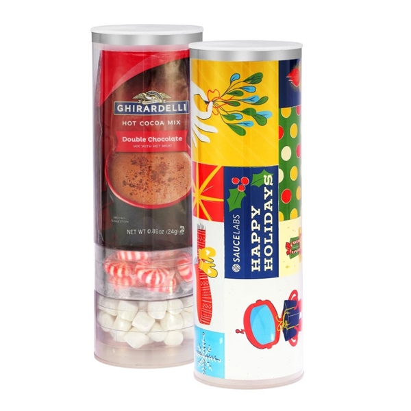 Hot chocolate tube kit includes 6 Ghirardelli® double chocolate hot cocoa... from ASI 71685 Midnite Snax®