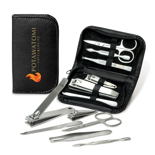 case includes brushed stainless steel tweezers, nail file, toe nail clipper,... from ASI 34040 Alexander Mfg Co