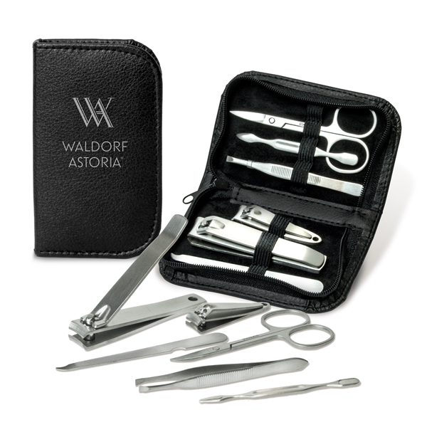 case includes brushed stainless steel tweezers, nail file, toe nail clipper,... from ASI 34040 Alexander Mfg Co